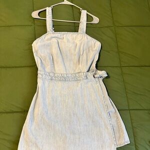 Joules Light Blue Denim Smocked Dress/Skort